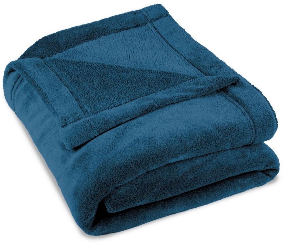 CelinaTex Flauschige Kuscheldecke 150 x 200 cm blau Decke Sofa warm Wohndecke weich Mikrofaser Fleece Oeko-TEX Montreal Bild 1