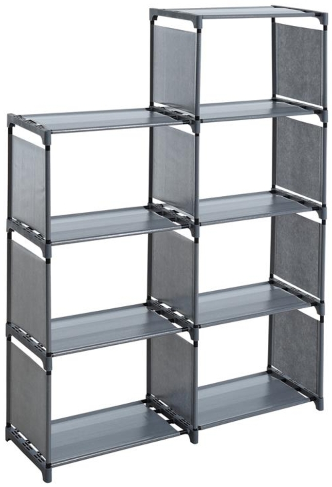 Treppenregal Stufenregal Bücherregal Stecksystem Stoff 7 Fächer Bücherschrank Bild 1