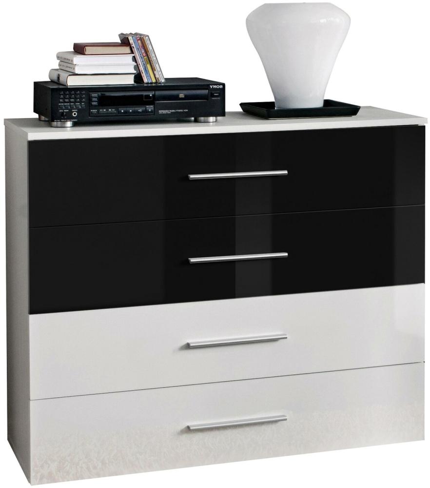 Kommode Go in Weiß / Schwarz / Weiß 100 cm Breit Bild 1