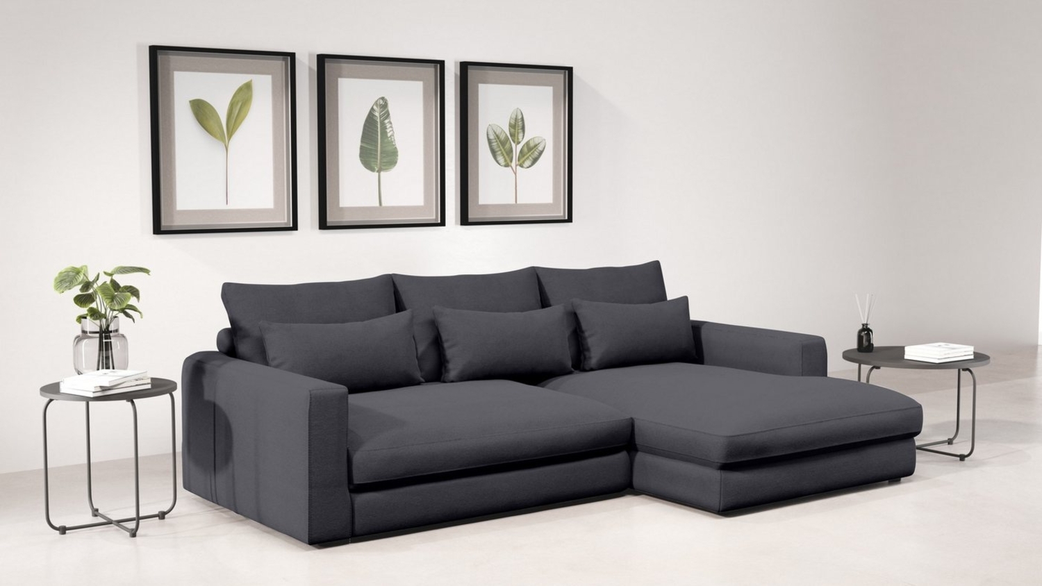 Home affaire Ecksofa Darwin, viele Kissen, extra tiefe Sitzfläche, 271/89/171 (B(H/T), gemütlich und weich, L-Form, mit extra softem Sitzkomfort, Cord Bild 1