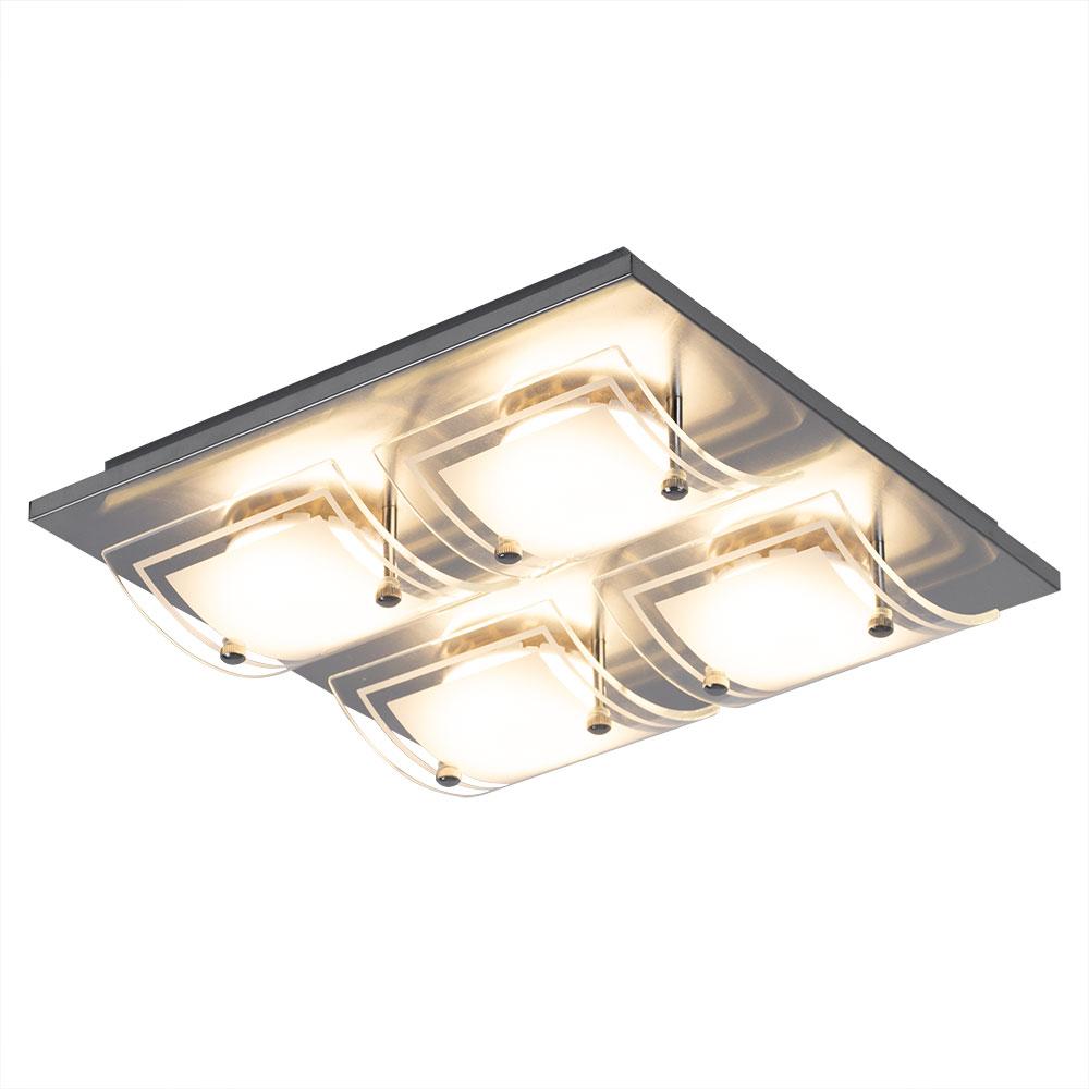 LED Deckenleuchte aus Metall und Glas mit 4 Strahlern CAPO Bild 1