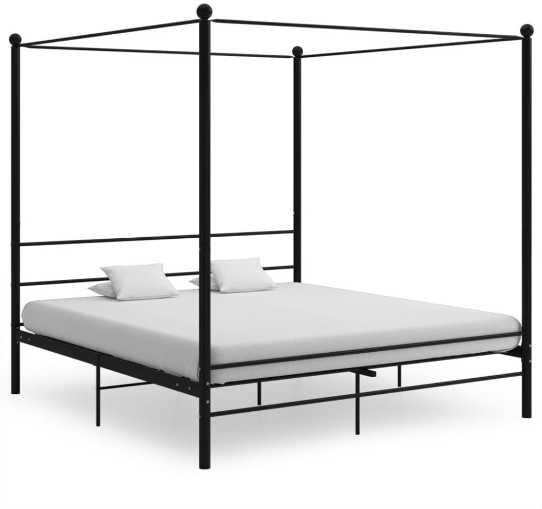 vidaXL Himmelbett Schwarz Metall 200x200 cm 325069 Bild 1