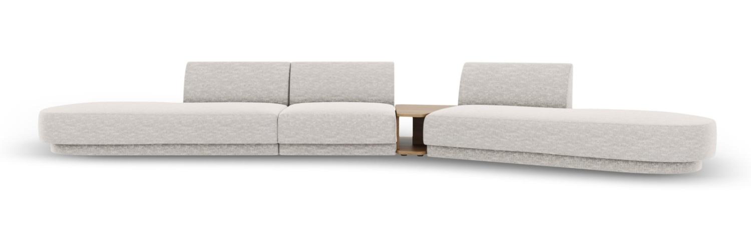 Micadoni Modulares Sofa Miley 5-Sitzer ohne Armlehnen Rechts Chenille Hellgrau Bild 1