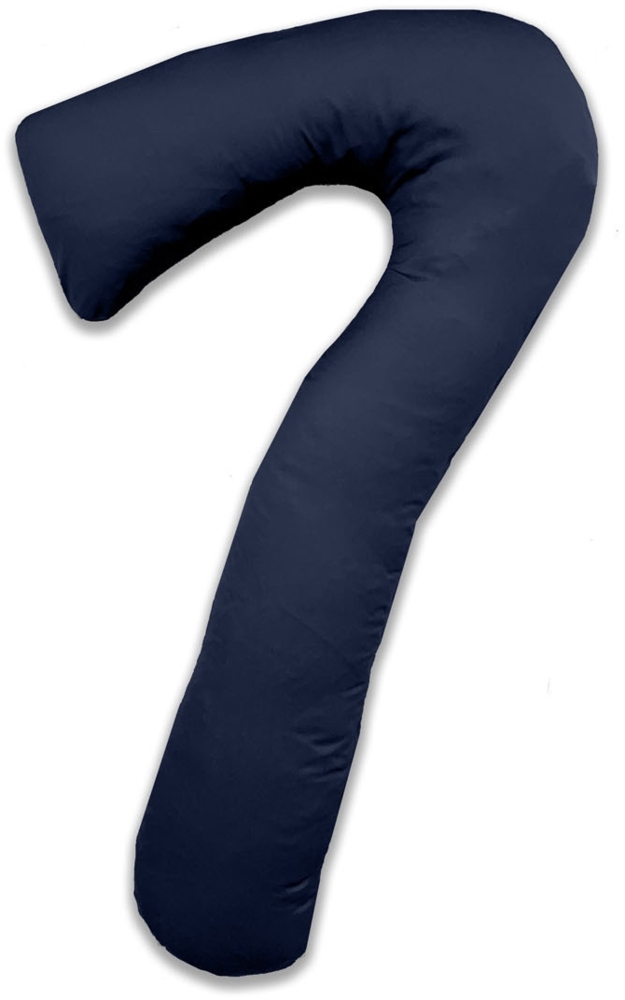 Mako-Satin Seitenschläferkissen Bezug uni / einfarbig dunkelblau für Theraline my 7 Kissen Bild 1