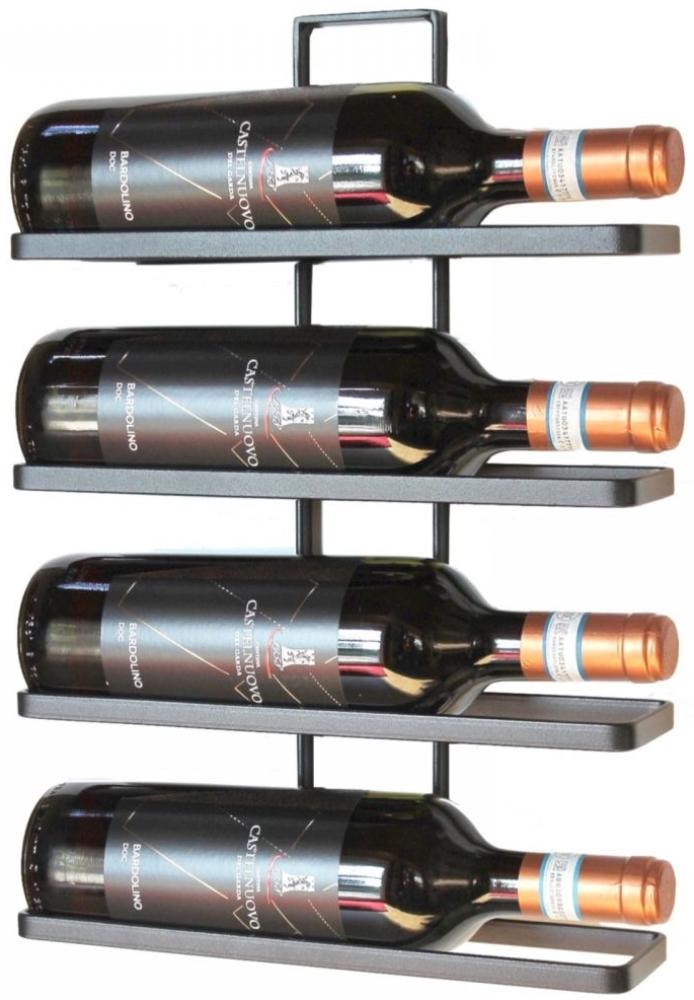 Weinregal aus Metall in Schwarz für die Wandmontage 4-Wine 2er Set erweiterbar F Bild 1