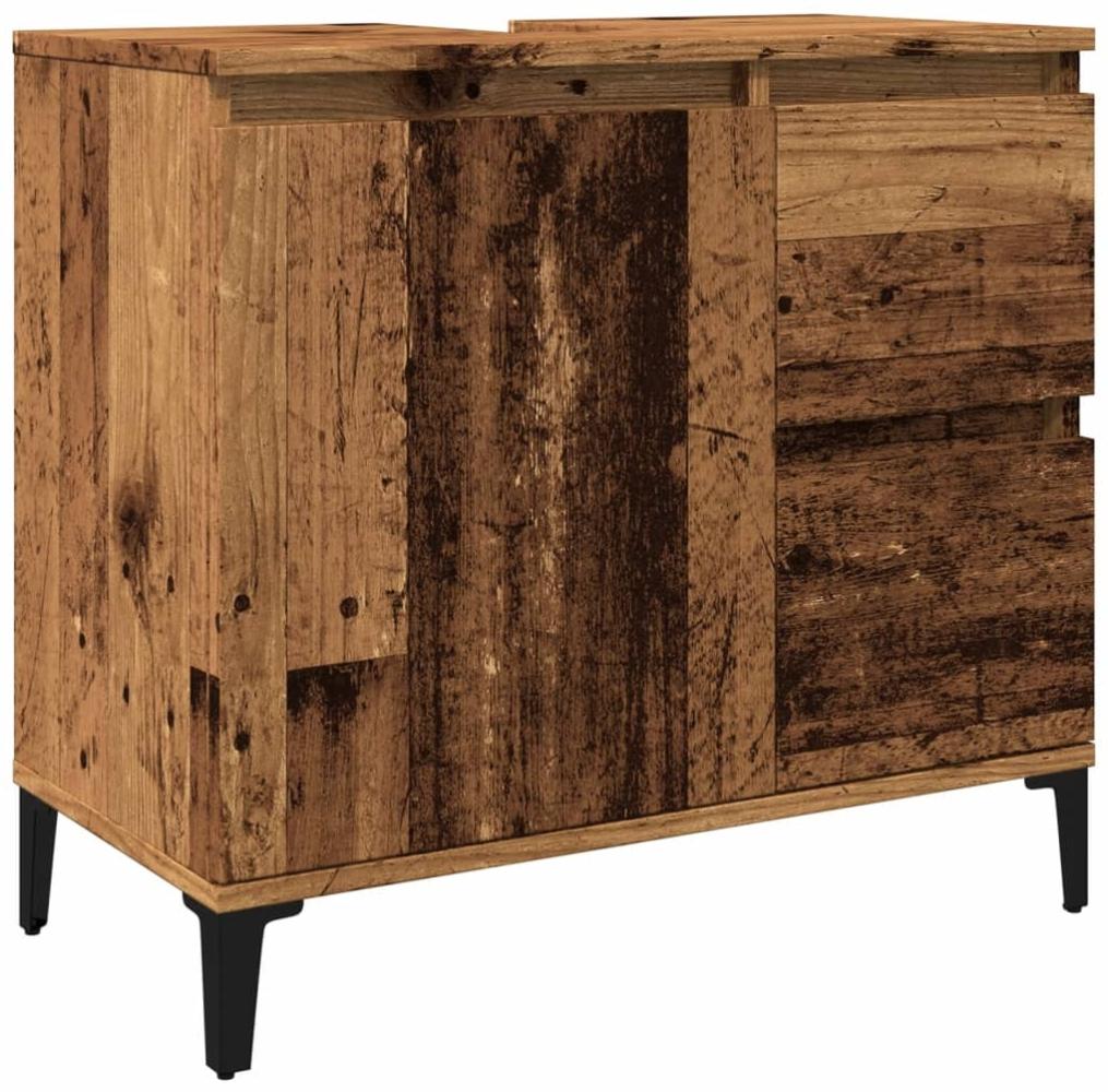 vidaXL Waschbeckenunterschrank Altholz-Optik 65x33x60 cm Holzwerkstoff 857123 Bild 1