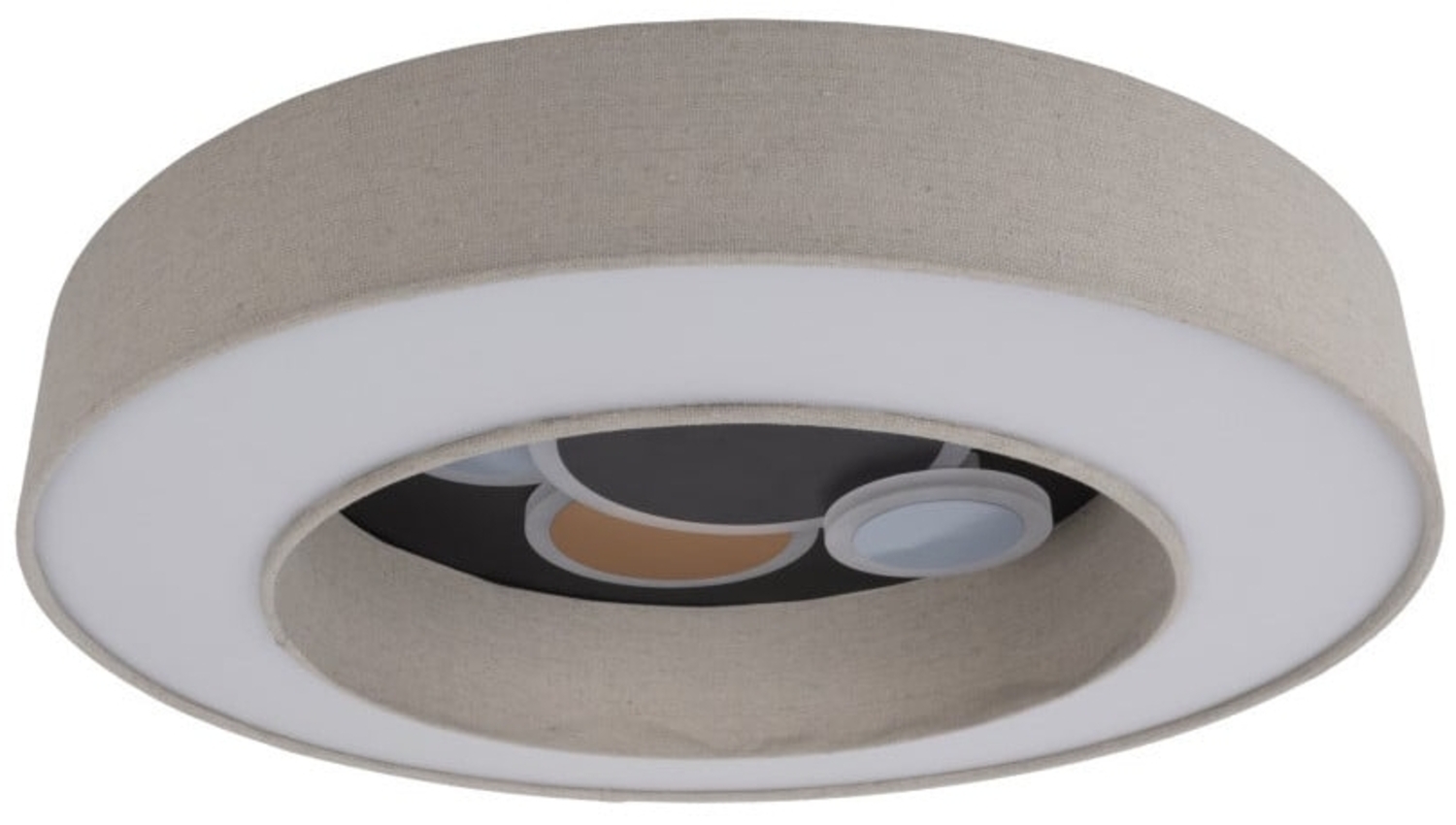 Light & More LED Deckenleuchte Leano 40 W Stoff beige Bild 1