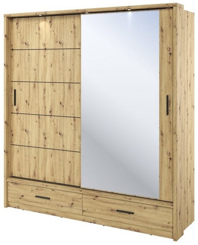 Compleo Kleiderschrank ARTI 05 mit 2 Schubladen, mit Spiegel, Schwebetürenschrank, 200 cm Bild 1