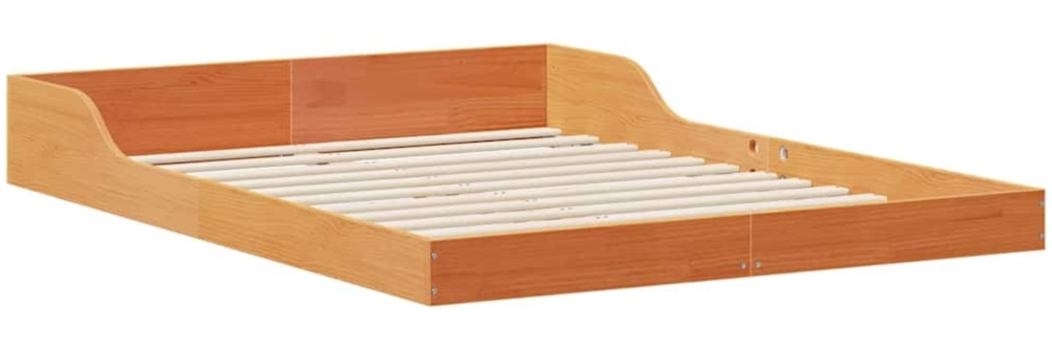 vidaXL Bettrahmen Wachsbraun 120 x 200 cm Massives Kiefernholz 873318 Bild 1