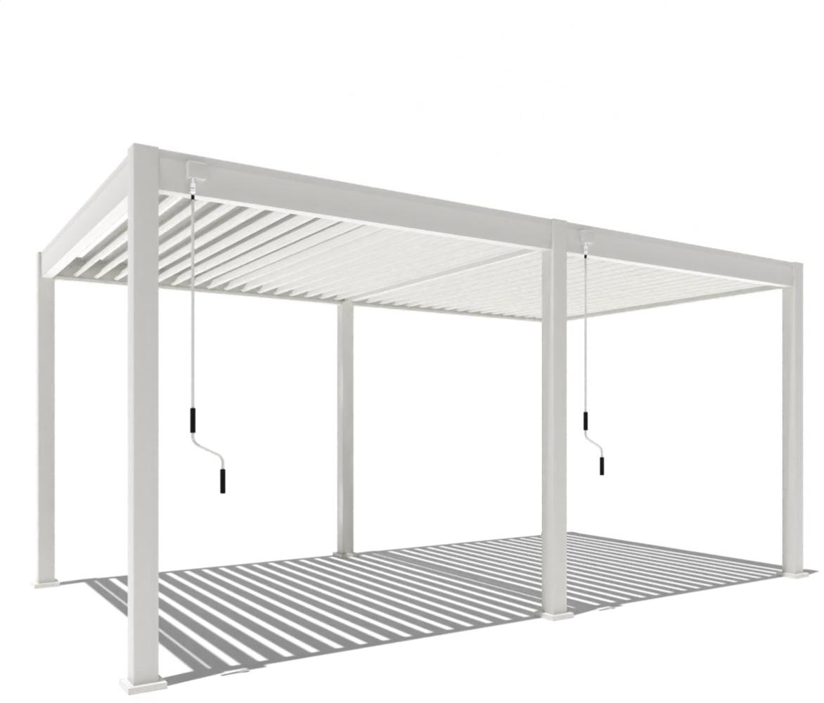 Weide Classic | Aluminium Pavillon | 3 x 5,3 M | Lamellendach weiß | Pergola freistehend Bild 1