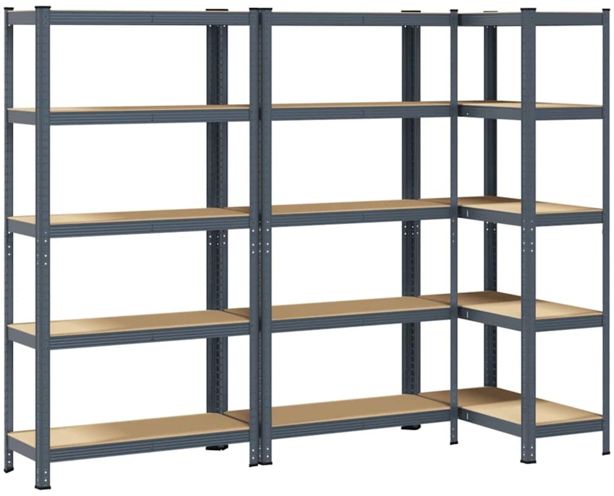 vidaXL Lagerregale mit 5 Böden 3 Stk. Anthrazit Stahl & Holzwerkstoff 3307594 Bild 1