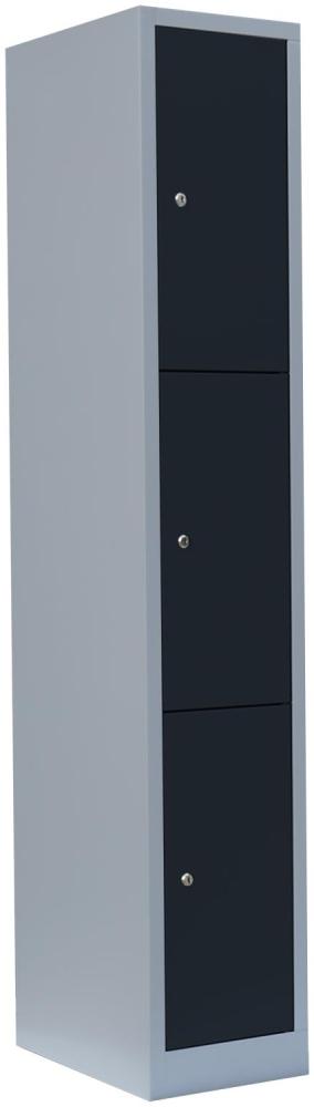 Schließfachschrank Fächerschrank Wertfachschrank 180 x 31,5 x 50 cm 3 Fächer Abteilbreite 300 mm Grau/Anthrazit 520318 Bild 1