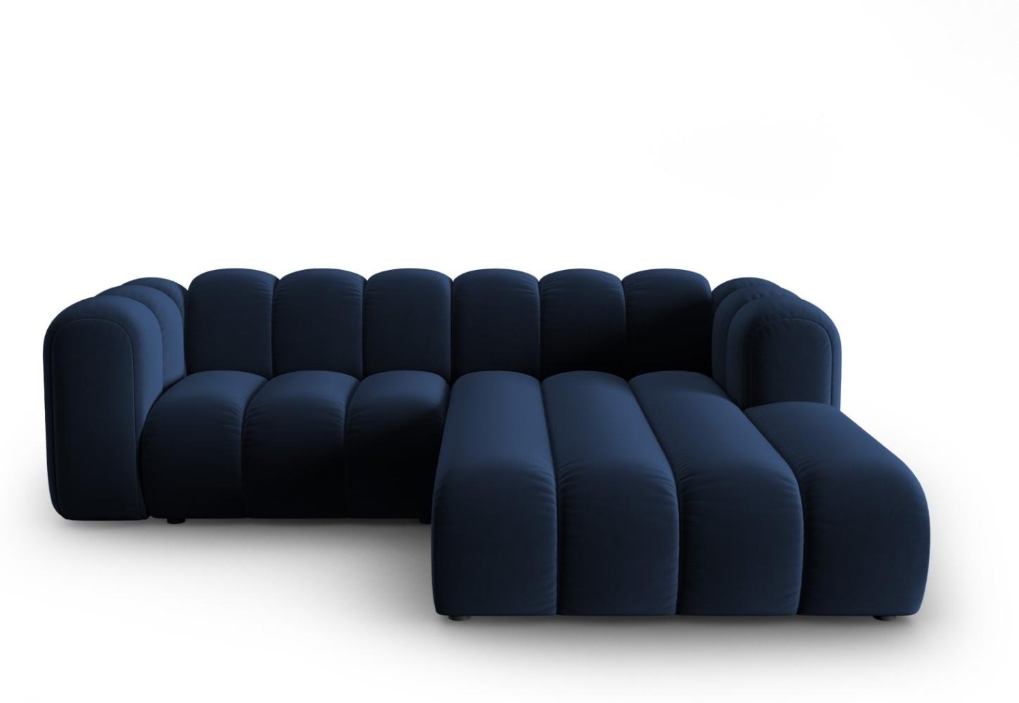 Micadoni Modulares Ecksofa Lupine 3-Sitzer Rechts Samtstoff Königsblau Bild 1