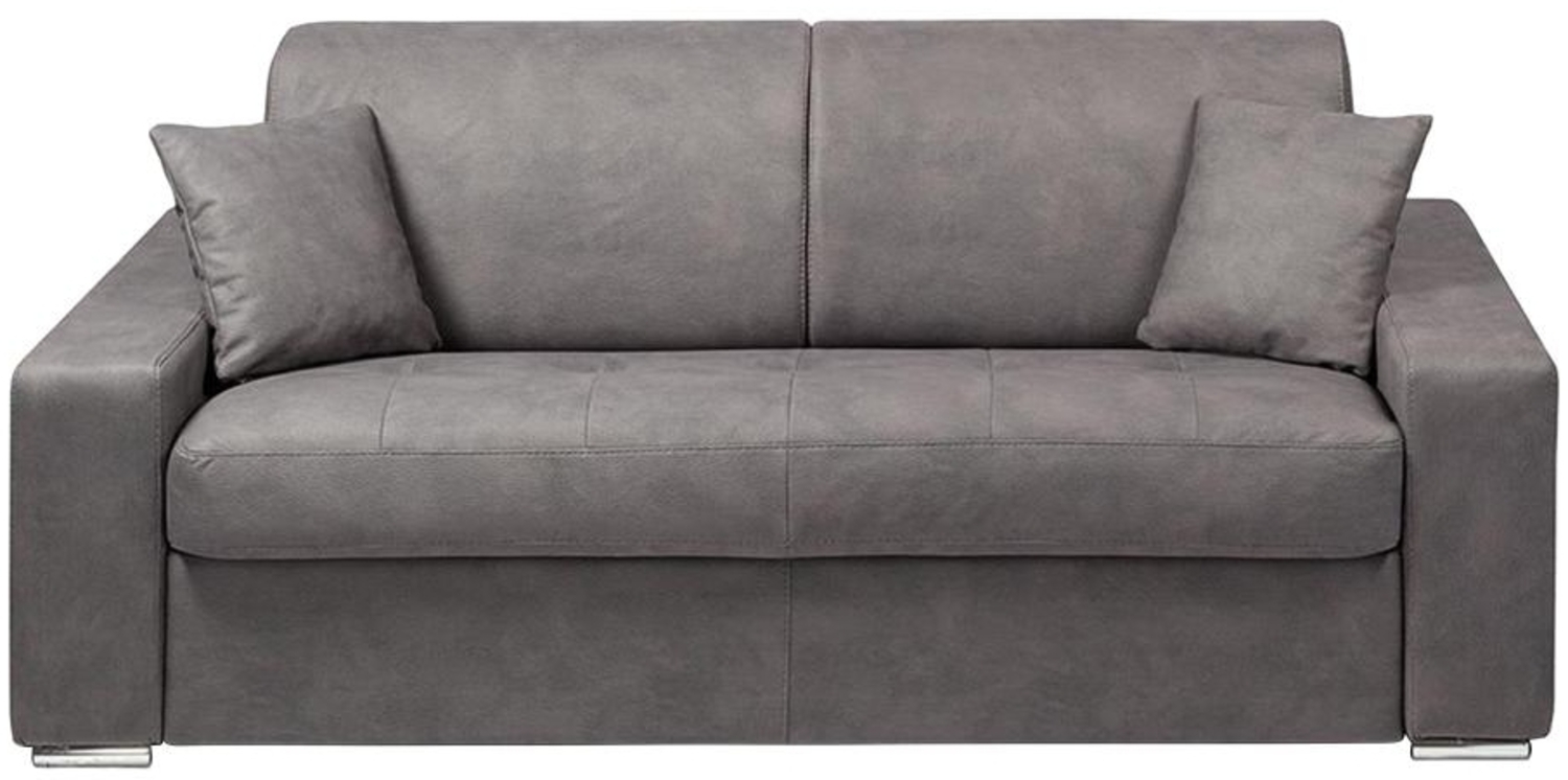 Schlafsofa 3-Sitzer Stoff EMIR - Grau - Liegefläche: 140 cm - Matratzenhöhe: 22 cm Bild 1