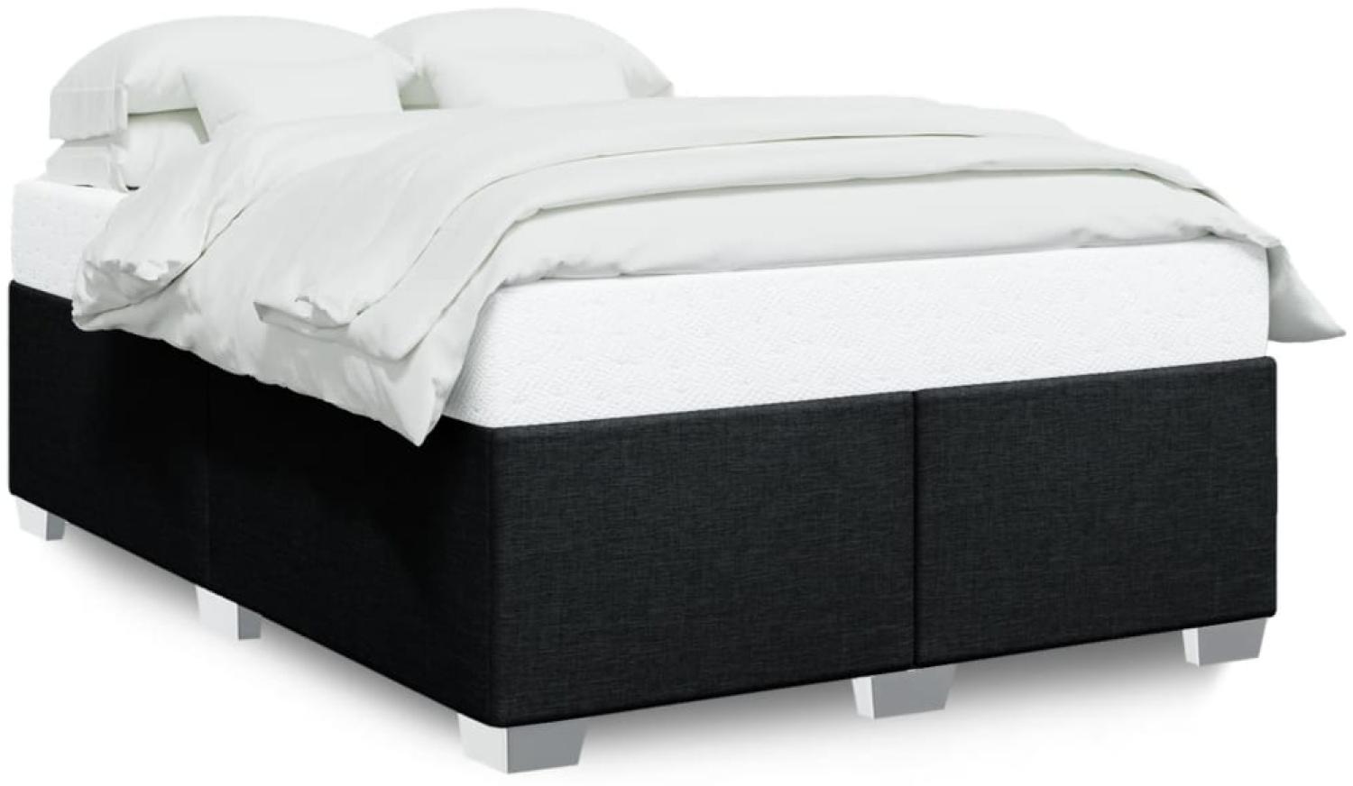 Bettgestell ohne Matratze, ohne Kopfteil, Stoff, Schwarz, 140x190 cm Bild 1