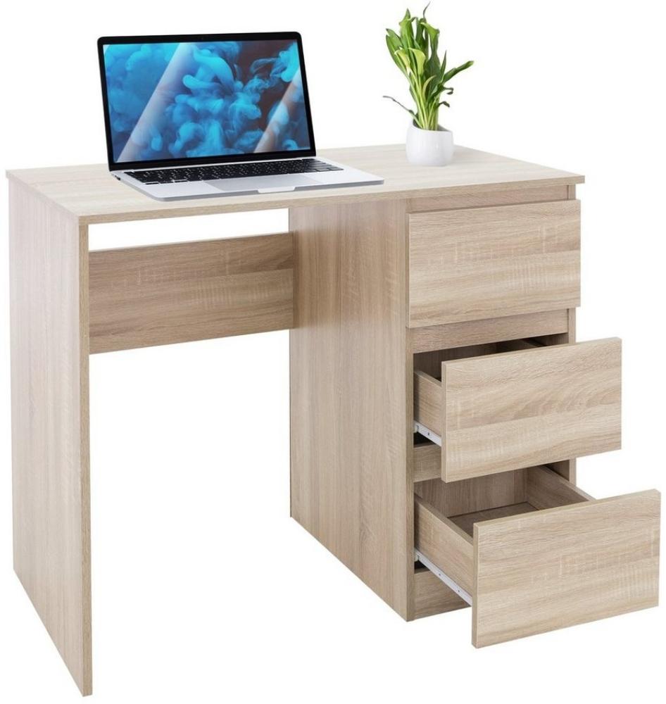 ML-DESIGN Schreibtisch Bürotisch mit 3 Schubladen, 3 Regale und Tastaturauszug für Heim /Bürö (Komplett-Set, 1-St), Arbeitstisch Bürotisch Büromöbel Laptoptisch PC Tisch viel Stauraum Bild 1