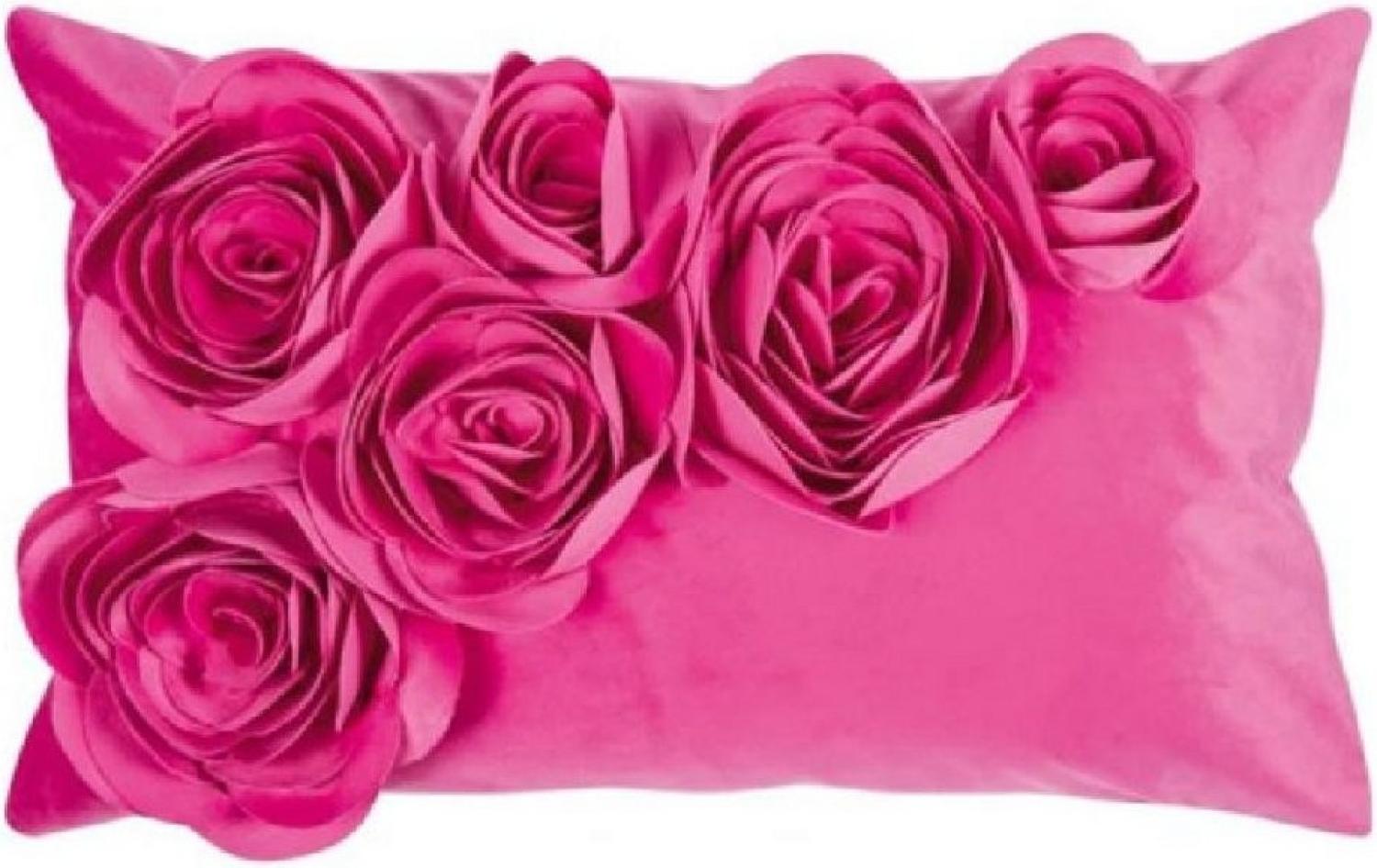 PAD Kissenhülle Samt Floral Hot Pink(30x50cm) 10154-M45-3050 Bild 1