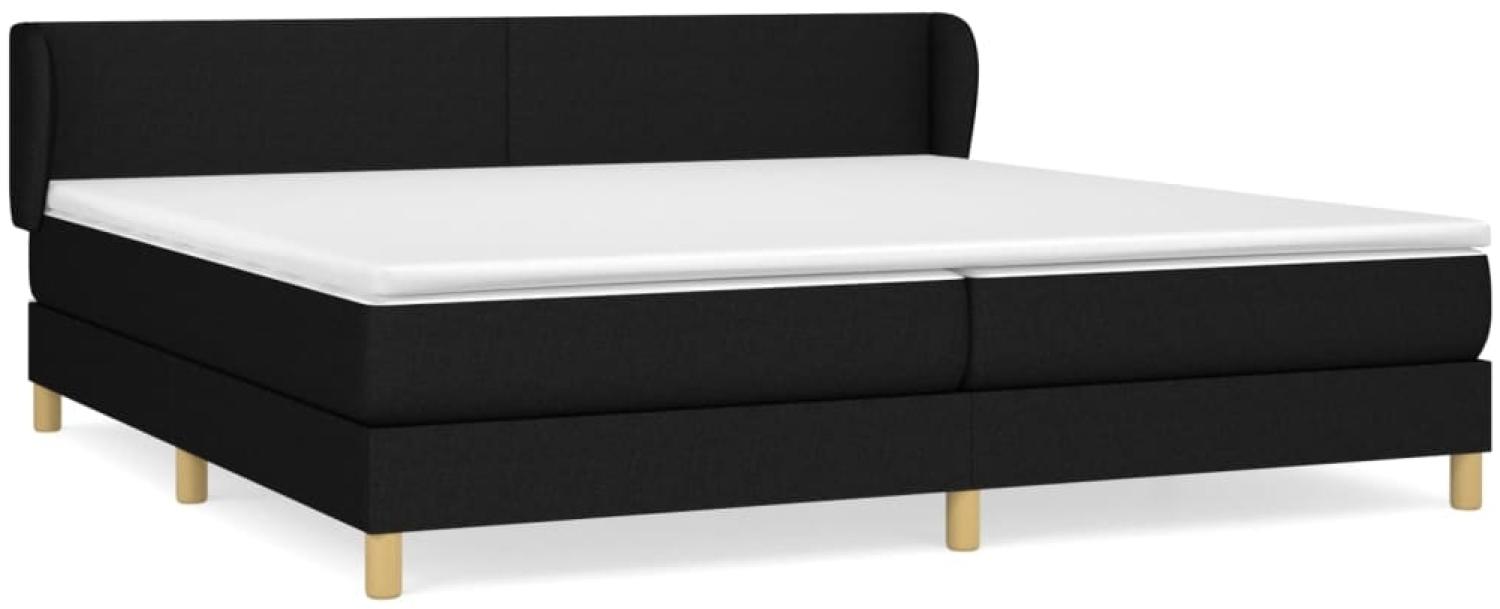 vidaXL Boxspringbett mit Matratze Schwarz 200x200 cm Stoff, Härtegrad: H2 [3126671] Bild 1