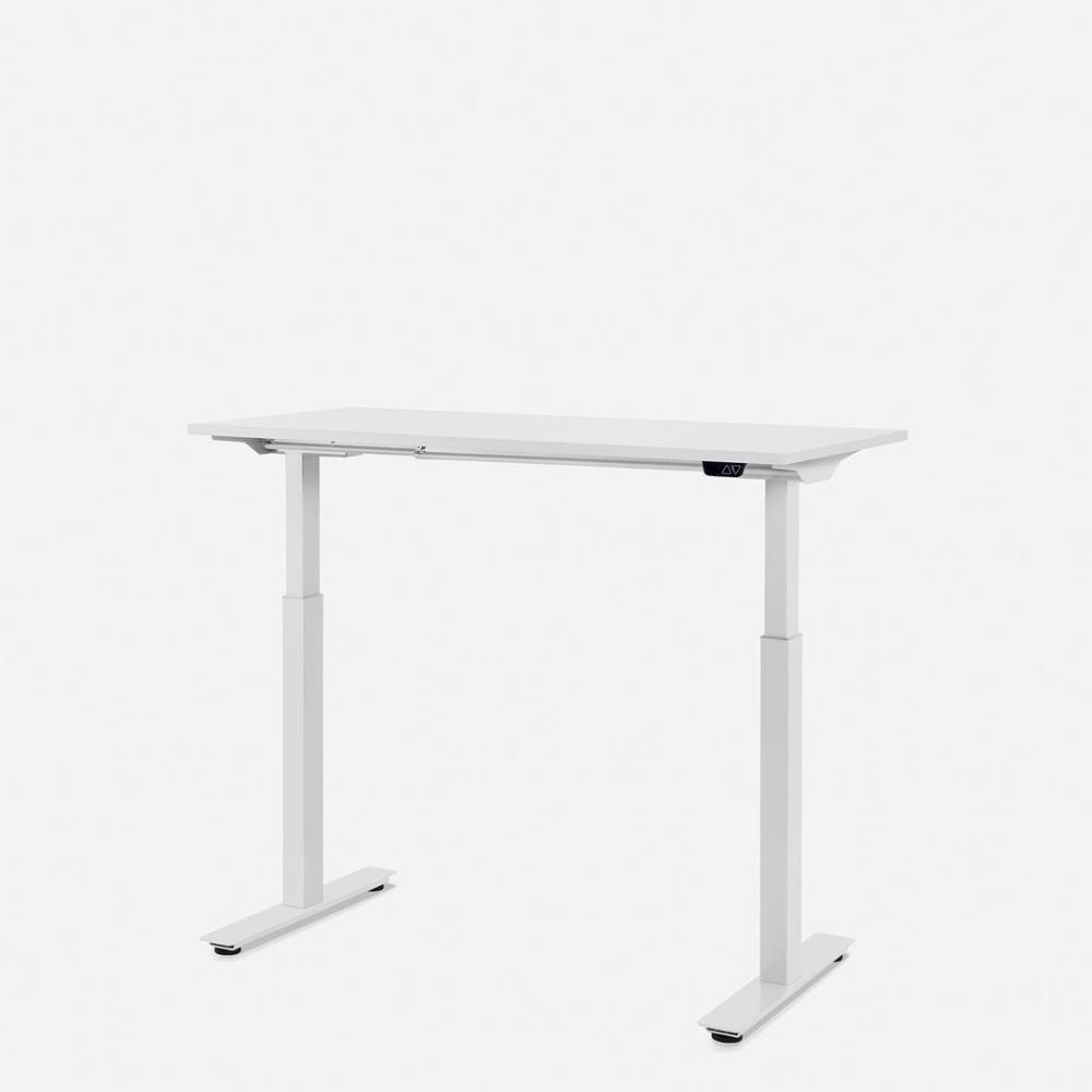 120 x 60 cm WRK21® SMART - Weiss Uni / Weiss elektrisch höhenverstellbarer Schreibtisch Bild 1