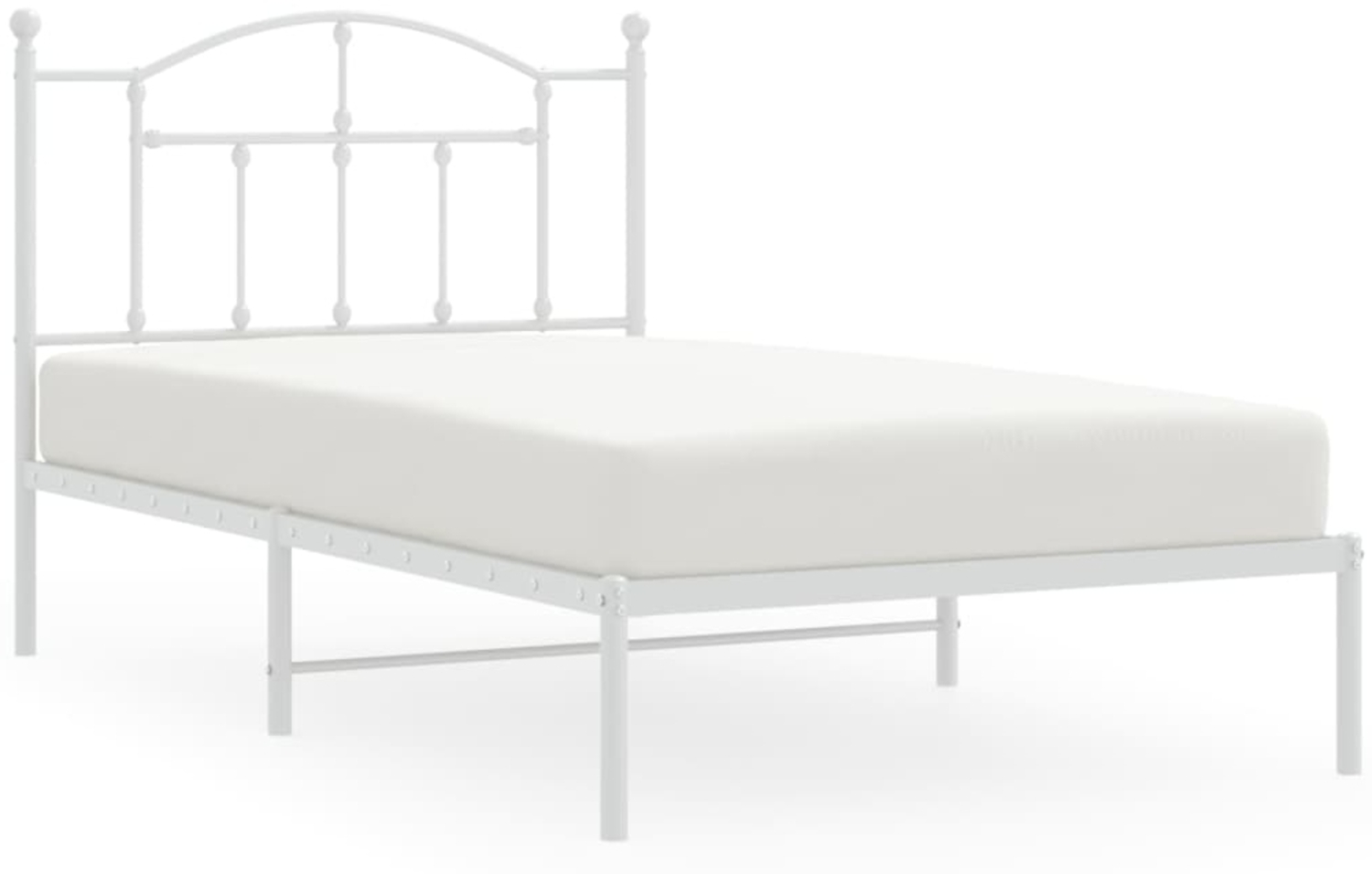 vidaXL Bettgestell mit Kopfteil Metall Weiß 100x190 cm 353482 Bild 1