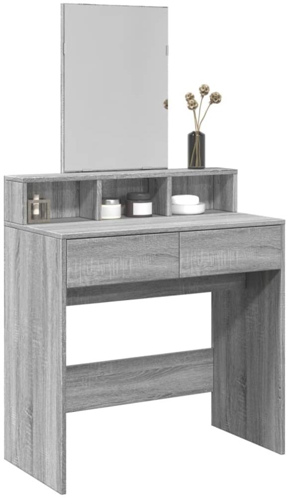 vidaXL Schminktisch mit Spiegel Grau Sonoma 80x41x144,5 cm 848176 Bild 1