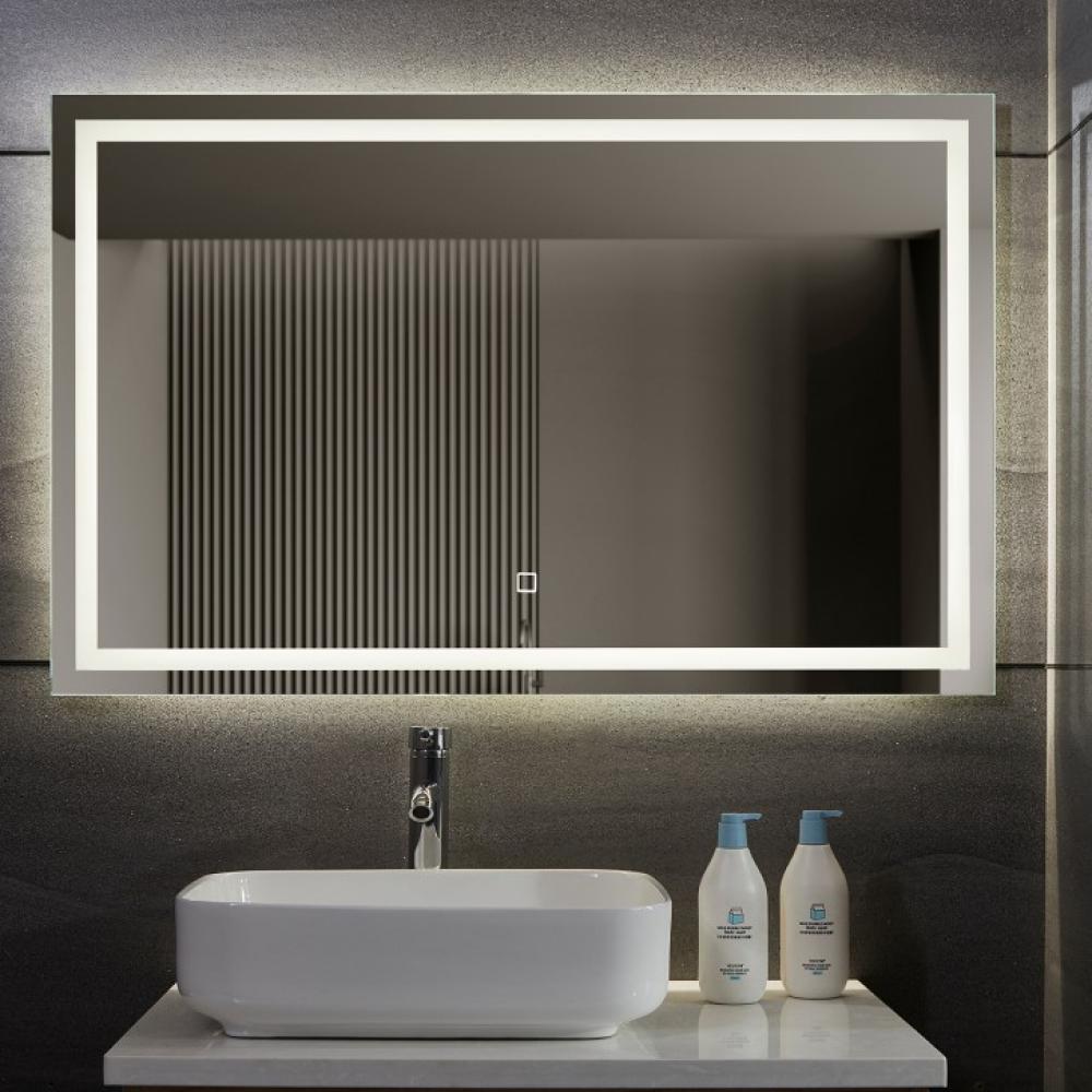 Aquamarin® LED Badspiegel - 110 x 70 cm, Beschlagfrei, Dimmbar, EEK A++, Energiesparend, mit Speicherfunktion - Badezimmerspiegel, LED Spiegel, Lichtspiegel, Wandspiegel für Bad Bild 1