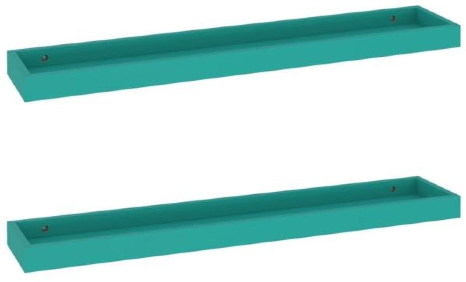 vidaXL Loggia Wandregale 2 Stk. Blau 80x15x4 cm MDF 330239 Bild 1