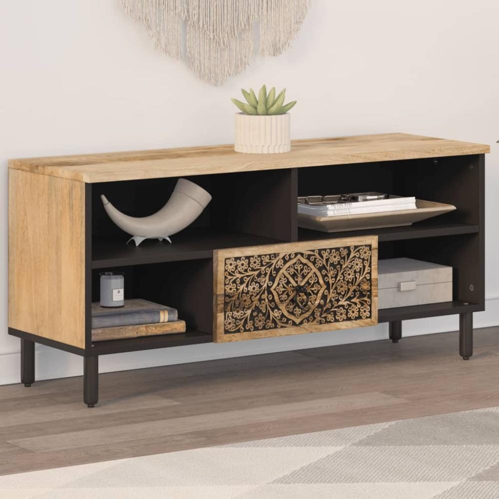 vidaXL TV-Schrank 100x33x46 cm Massivholz Mango 358228 Bild 1