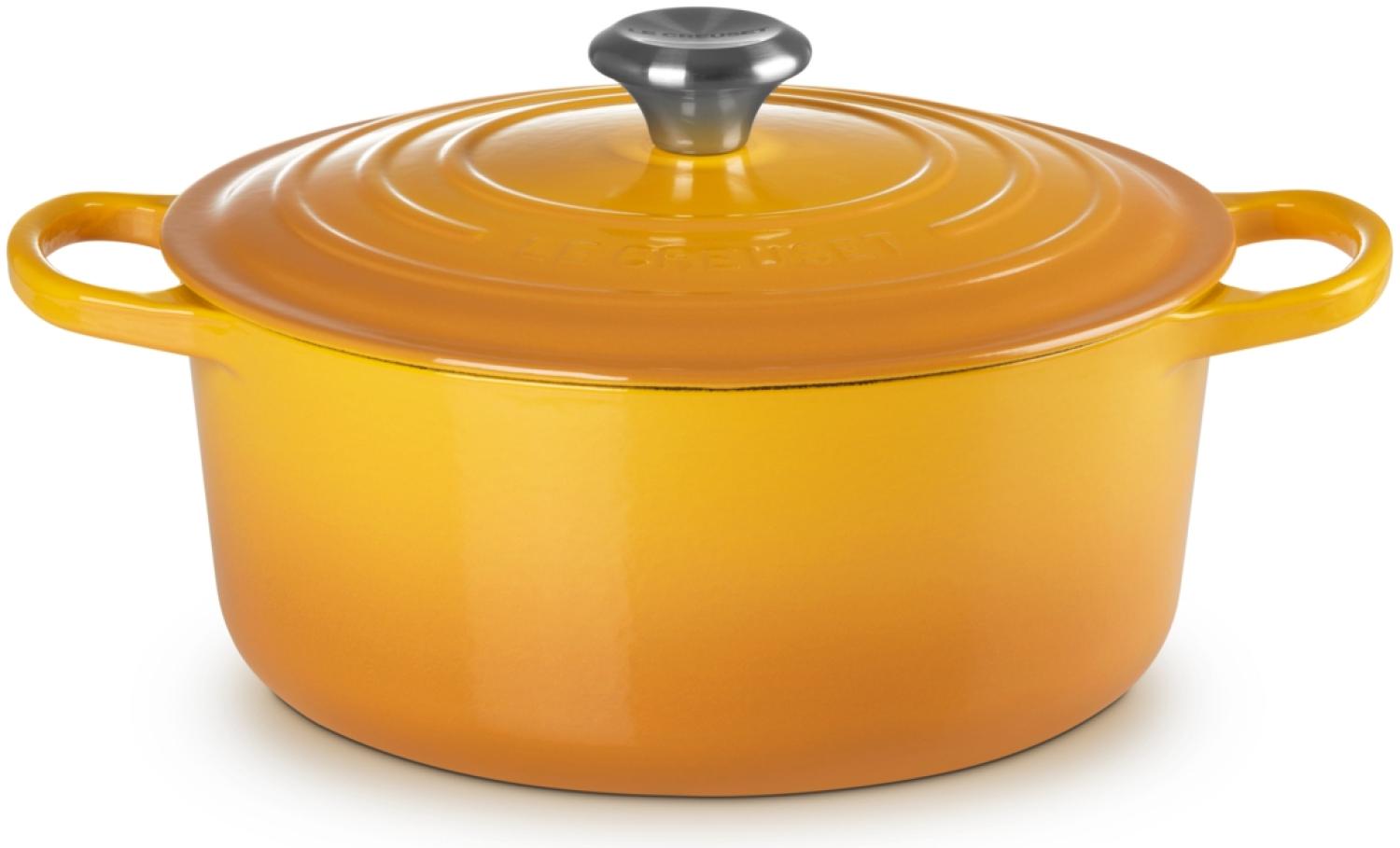 Le Creuset Signature Gusseisen-Bräter mit Deckel, Für alle Herdarten und Induktion geeignet, Rund, Nectar, 26,0 cm, 5.3 Bild 1