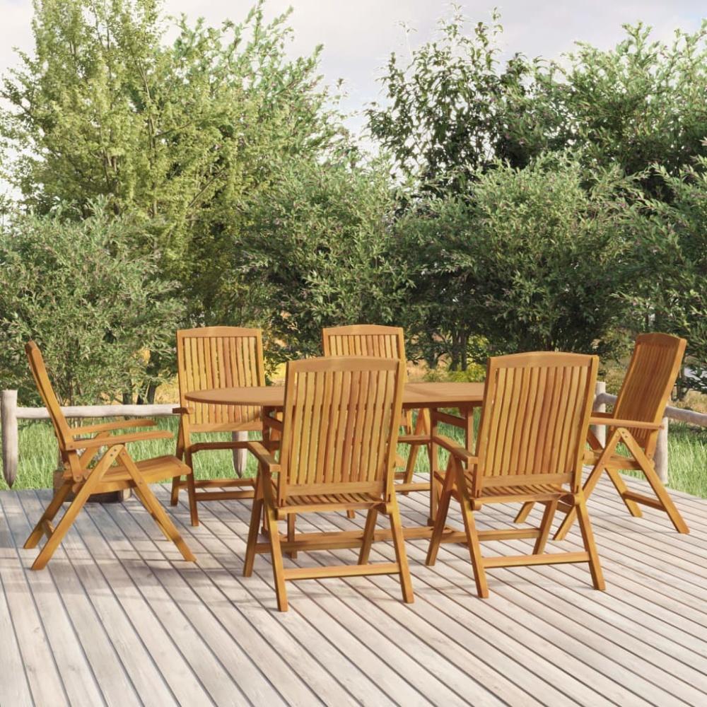 vidaXL 7-tlg. Garten-Essgruppe Massivholz Teak 3154919 Bild 1