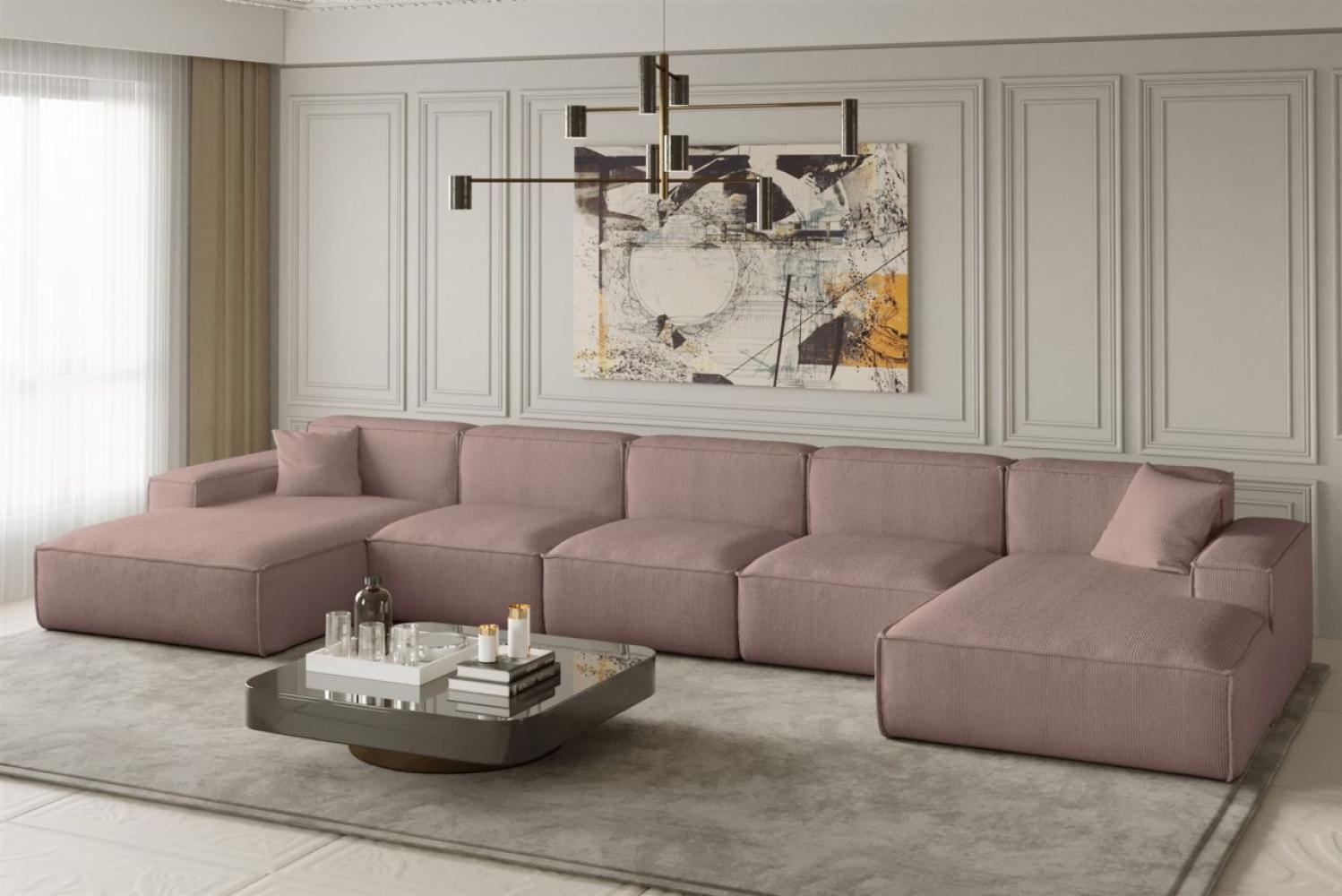 Wohnlandschaft U-Form CELES XL in Stoff Scala Rose Bild 1