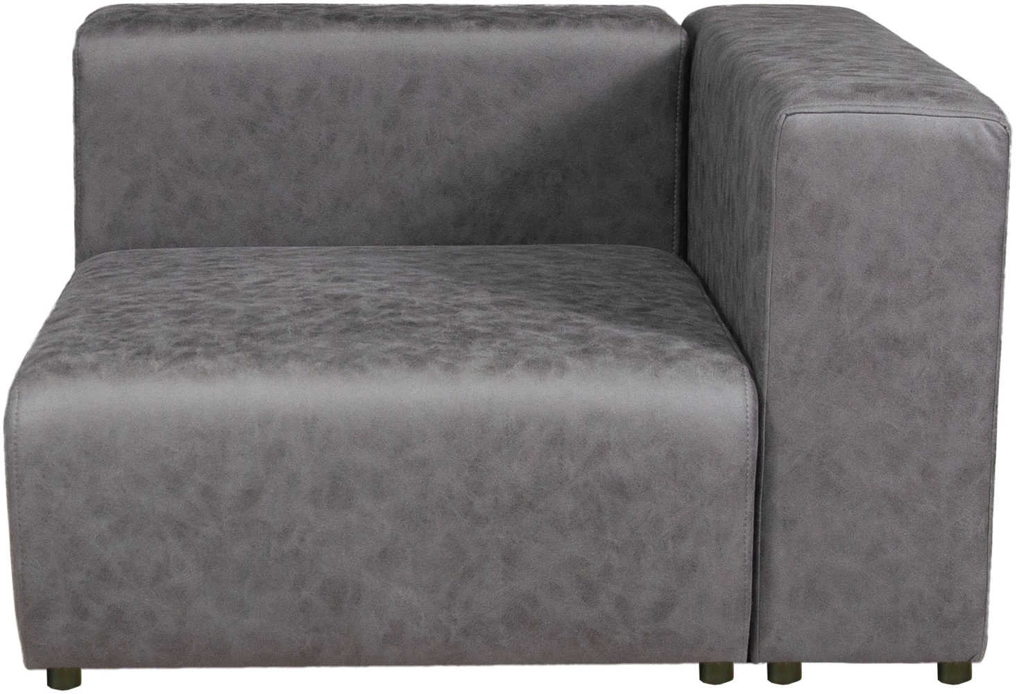 Sofa-Modul Suldal Eckelement rechts Wildlederimitat Schwarz [en. casa] Bild 1