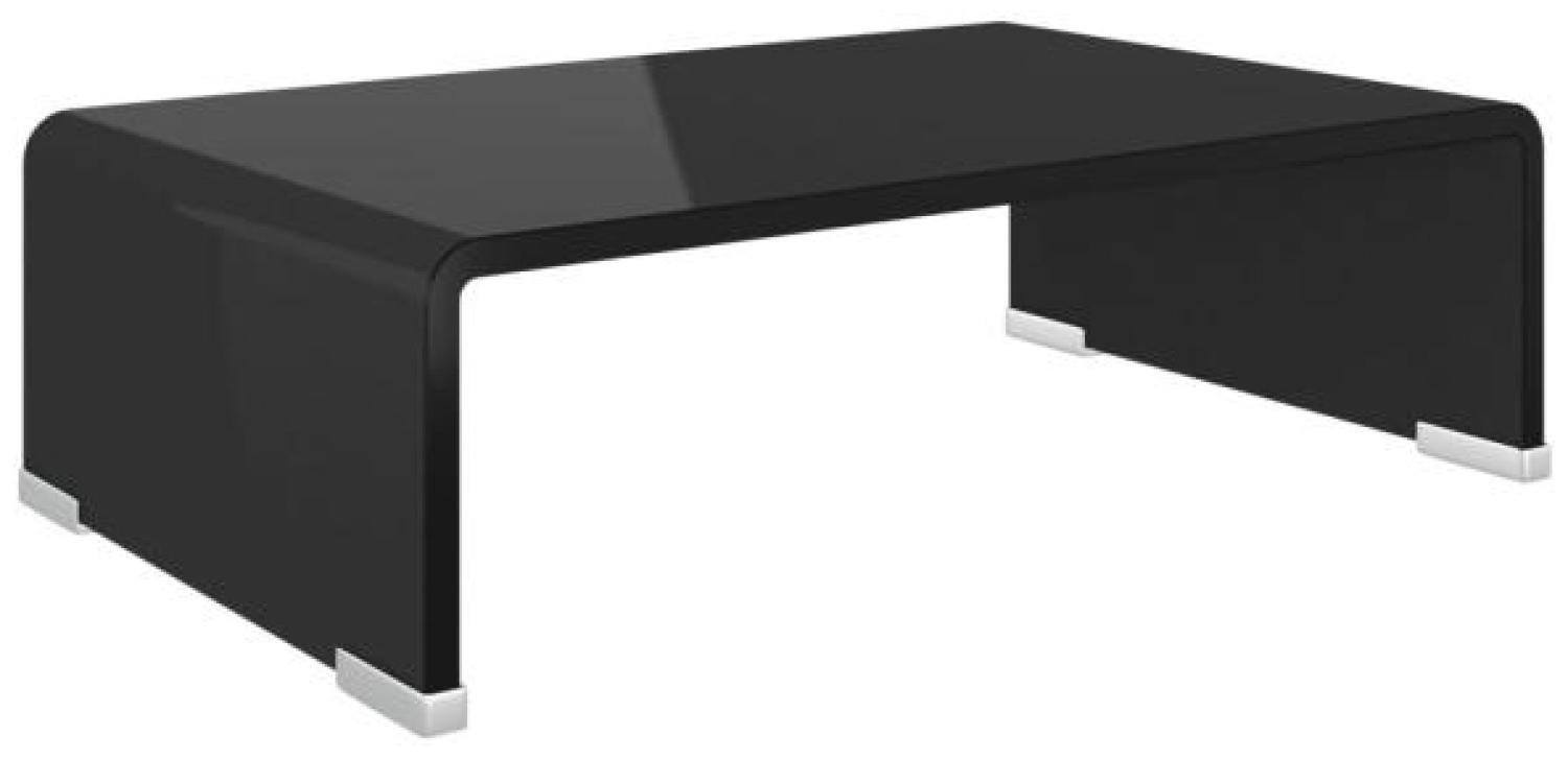 vidaXL TV-Tisch/Bildschirmerhöhung Glas Schwarz 40x25x11 cm Bild 1