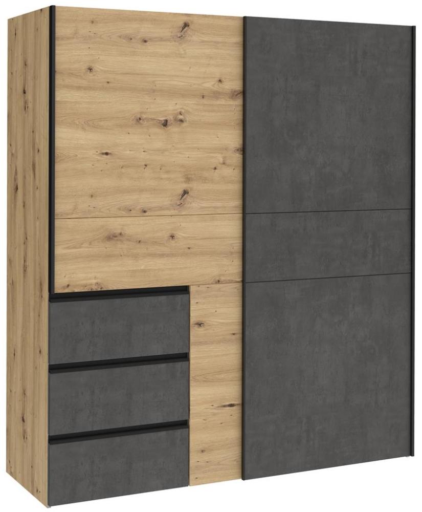 Schwebetürenschrank >Zorana< in Artisan Eiche - 200.1 x 200.5 x 61.2 cm (BxHxT) Bild 1