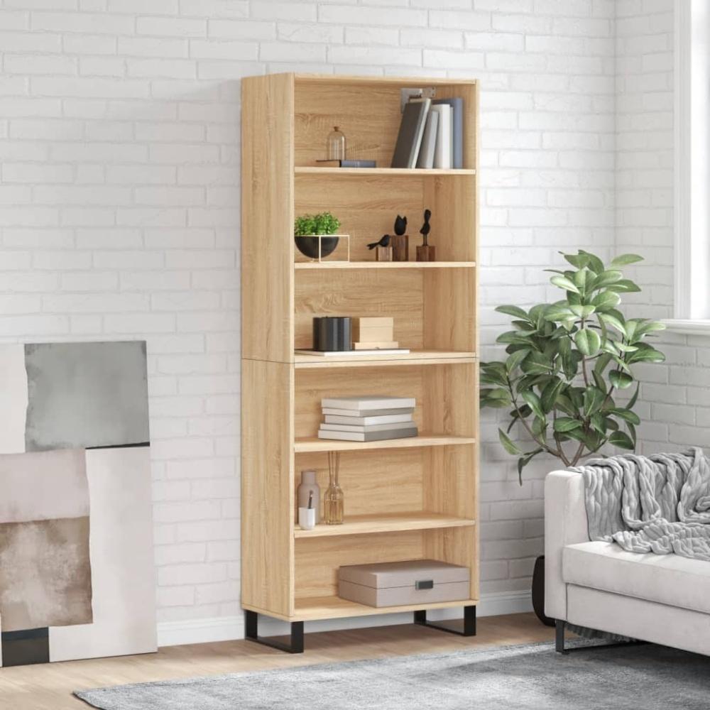 vidaXL Highboard Sonoma-Eiche 69,5x32,5x180 cm Holzwerkstoff 3189600 Bild 1