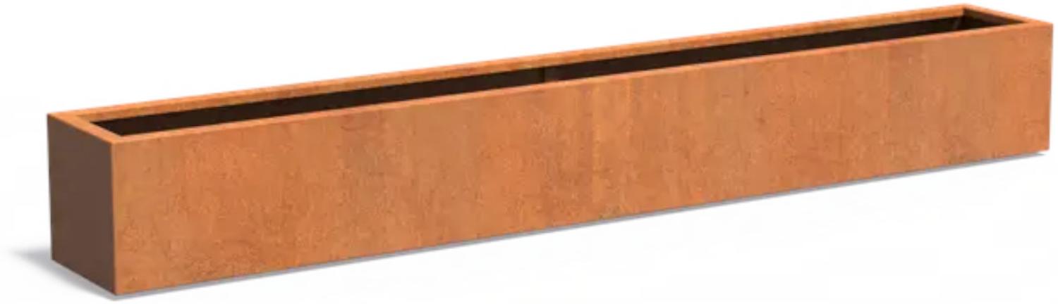 Adezz Pflanzgefäß Carrez Standard Rechteck aus Corten-Stahl Pflanzkübel Größe 300x40x40 cm Bild 1