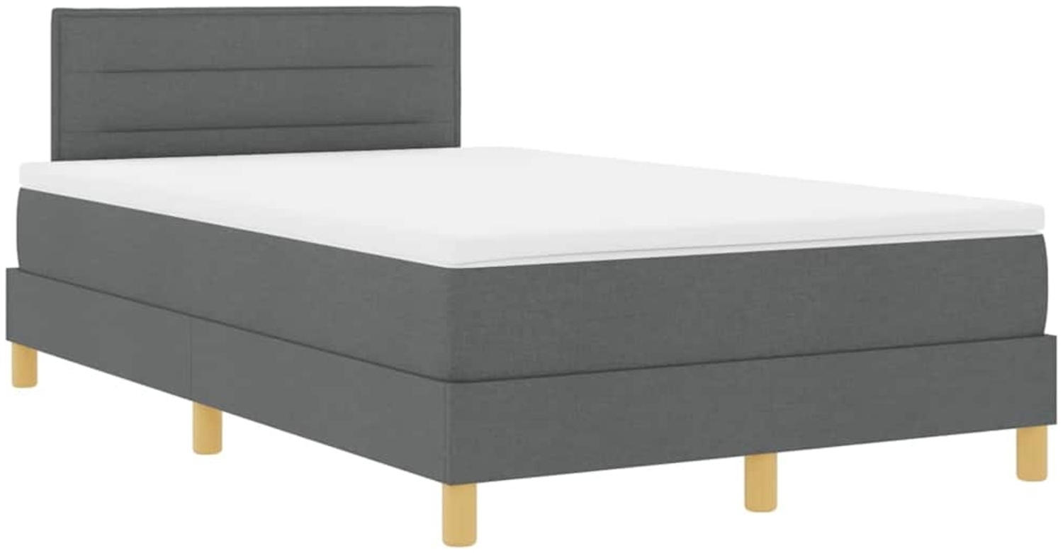 vidaXL Boxspringbett mit Matratze Dunkelgrau 120 x 190 cm Stoff 3338826 Bild 1
