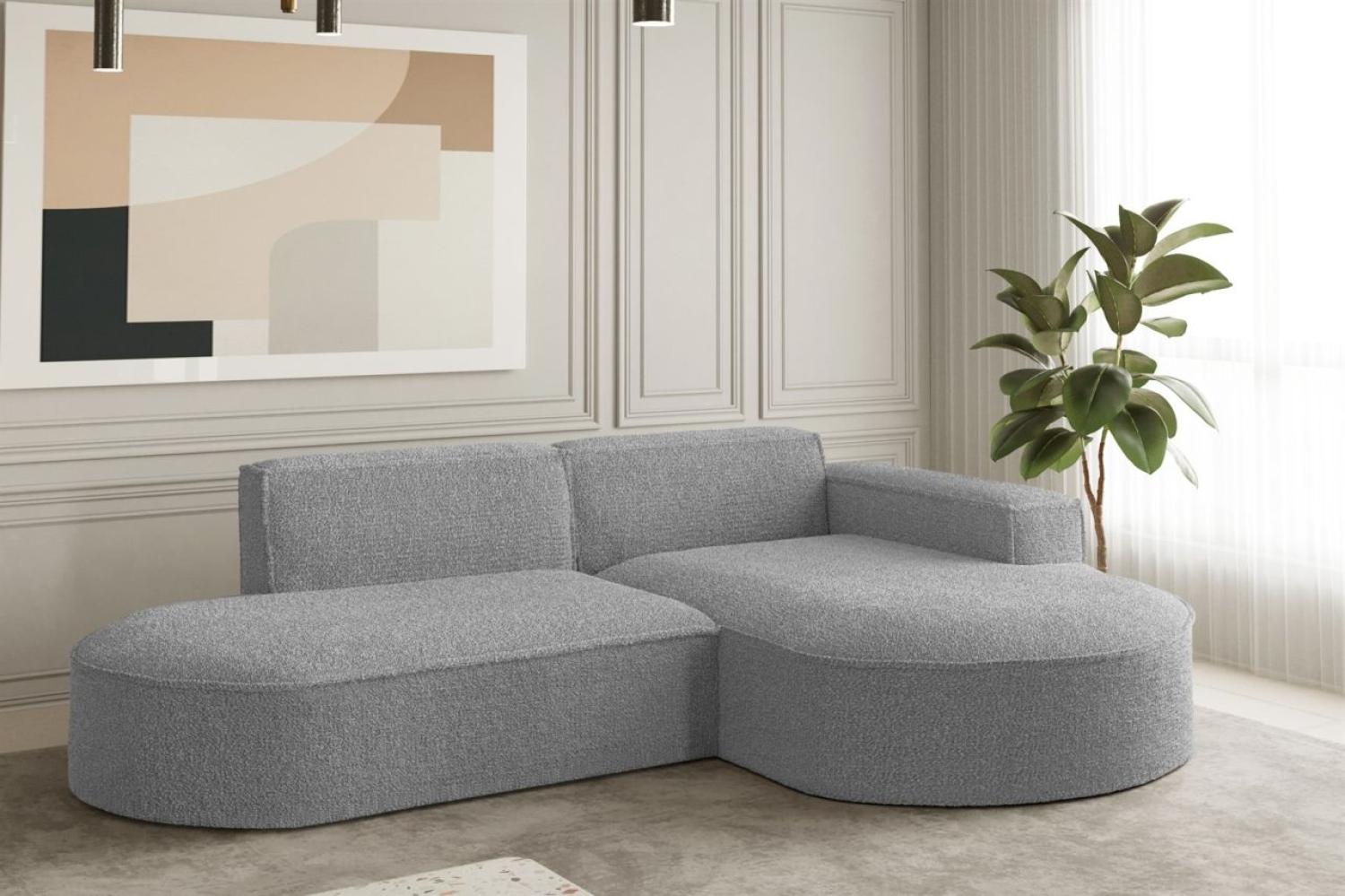 Ecksofa Designersofa PALMA XS in Stoff Ascot Taupe Ottomane Rechts Bild 1