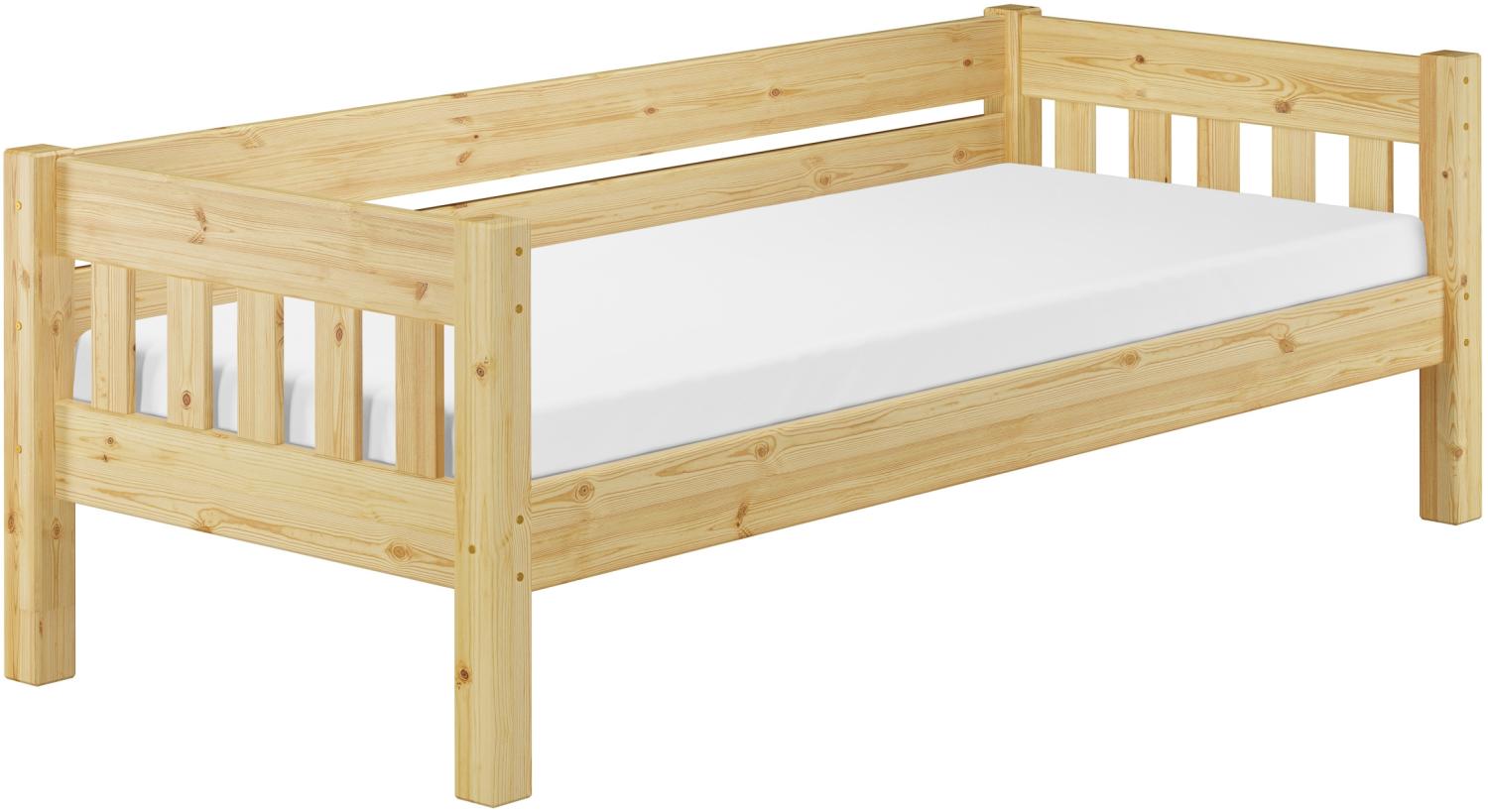 Kieferbett natur Einzelbett 90x200 Massivholz-Bettgestell Futonbett Bild 1