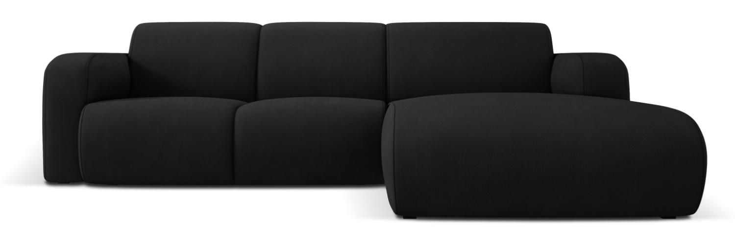 Micadoni Boucle Ecksofa Molino 4-Sitzer Rechts Strukturierter Stoff Schwarz Bild 1