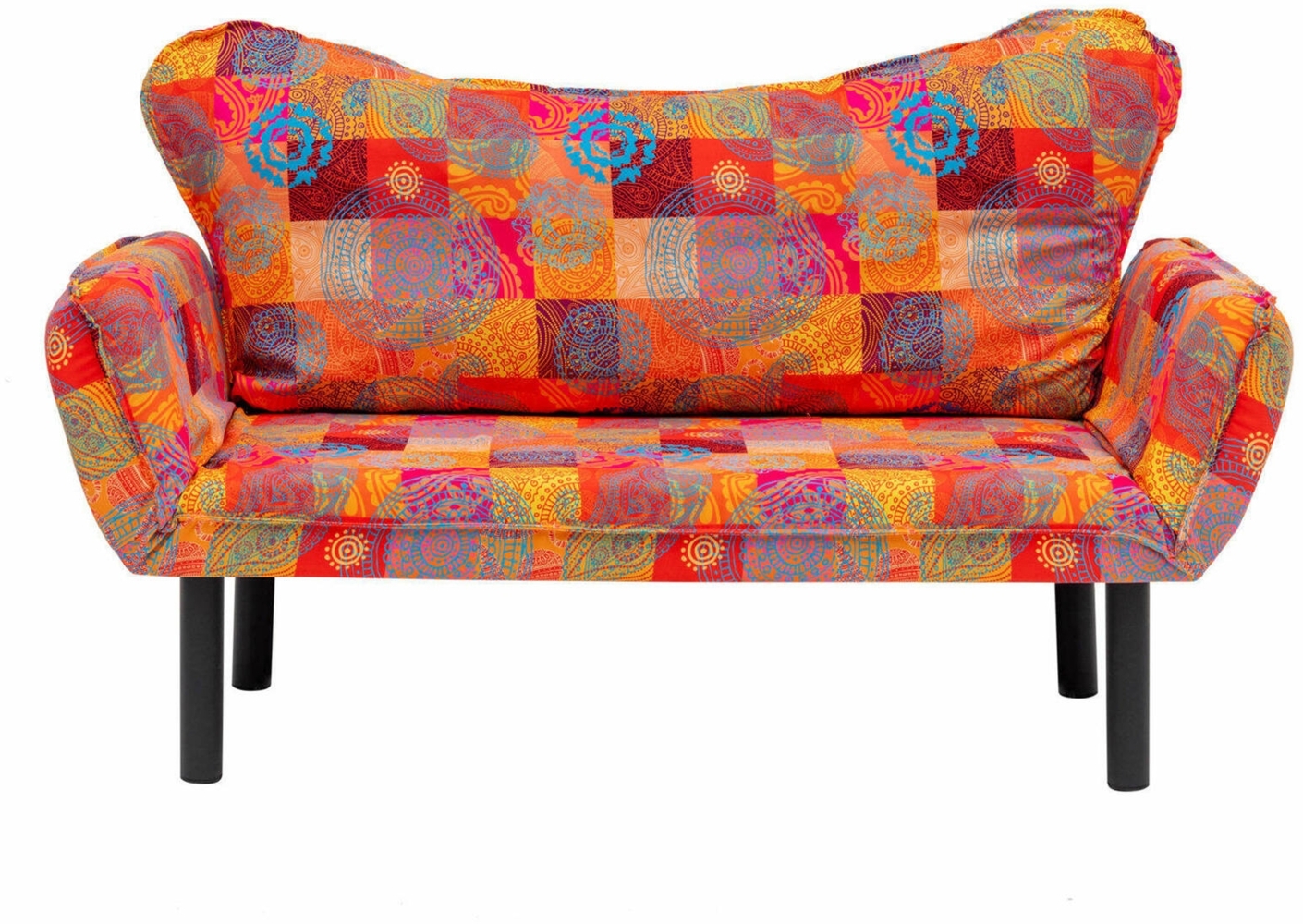 Dmora 2-Sitzer SchlafsofaHone, Verwandelbares Sofa, Lineare Stoffstruktur, Schlafsessel mit Stauraum, 150x65 h40 cm, Bunt Bild 1