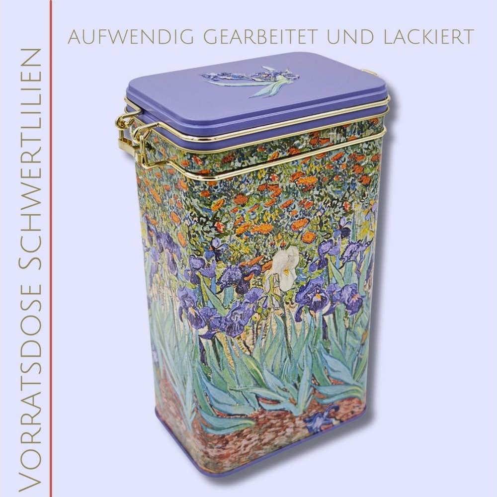 MediMuc Kaffeedose Kaffeedose Schwertlilie, Dose mit Bügelverschluss und Dichtung Bild 1