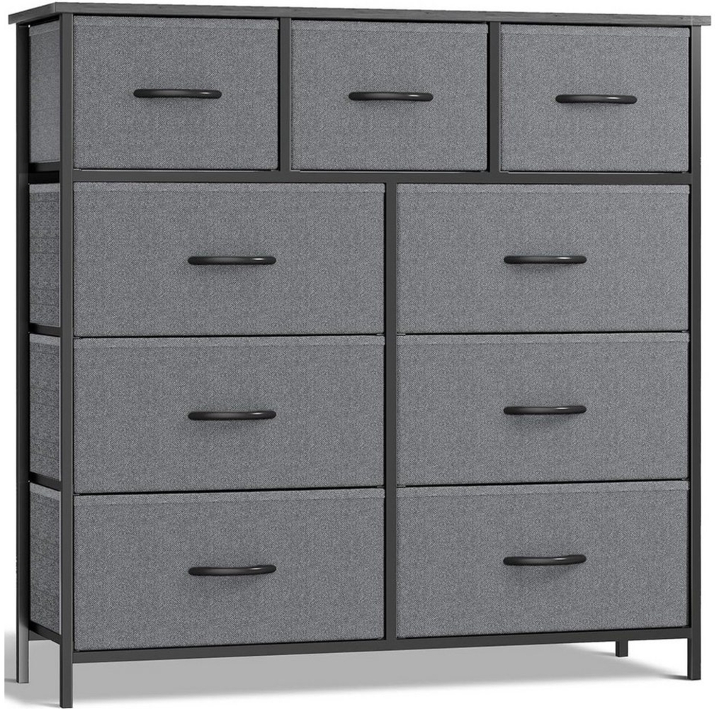 SURFOU Schubkastenkommode Kommode Stoff 9 Schubladen Sideboard Mehrzweckschrank (Schubladenschrank), für Schlafzimmer Wohnzimmer, Kinderzimmer, Flur, Aufbewahrungsschrank Bild 1