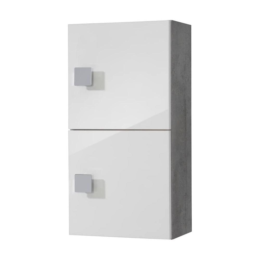 Hängeschrank Badschrank Wandschrank Quadra weiss / Steingrau Bild 1