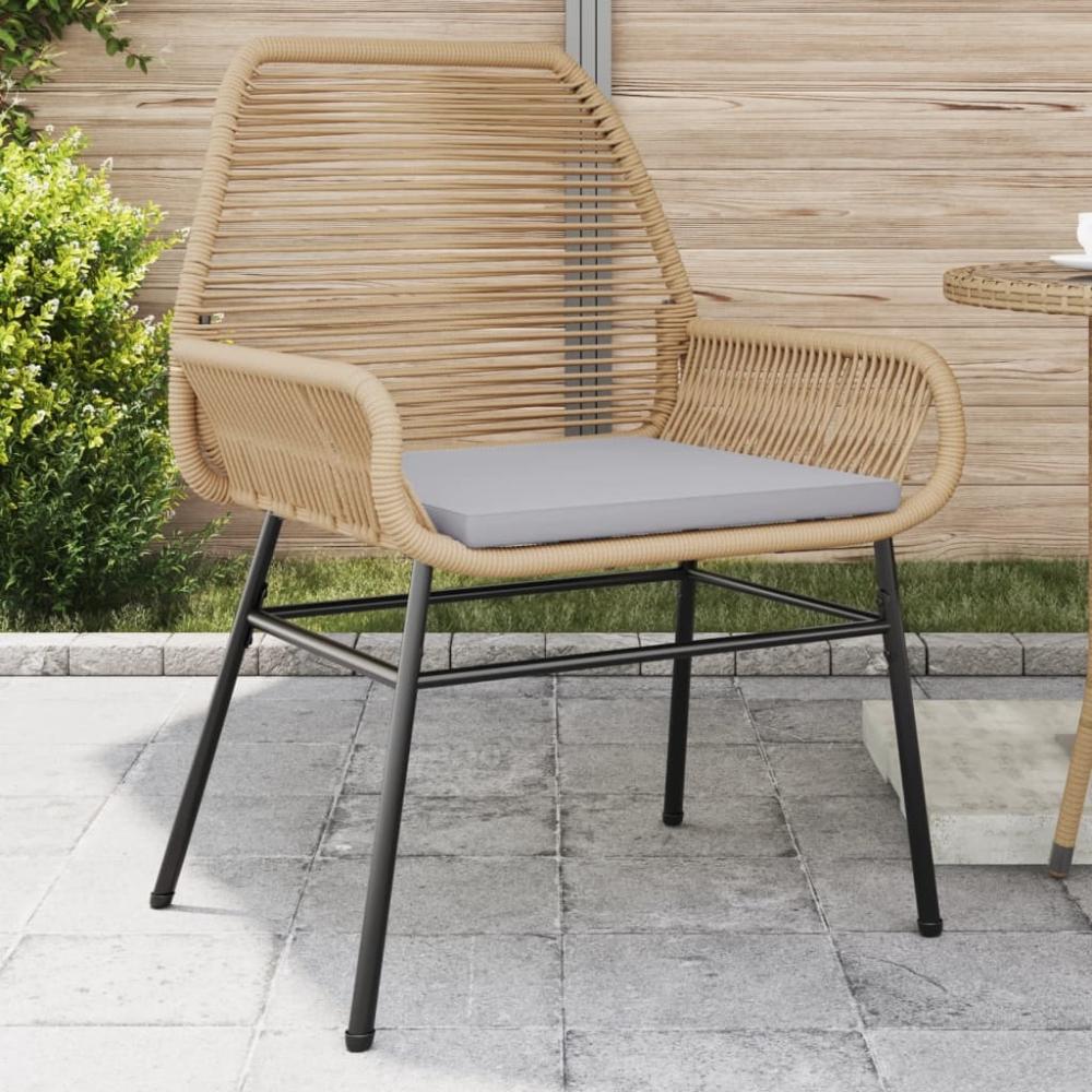 vidaXL Gartenstühle 2 Stk. mit Kissen Braun Poly Rattan 369096 Bild 1