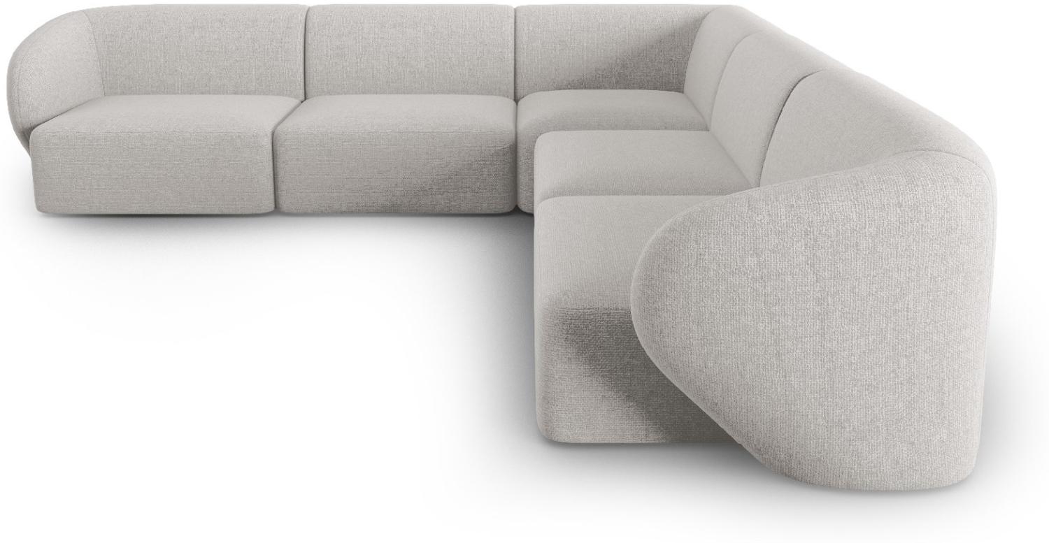 Micadoni Modulares symmetrisches Ecksofa Shane 6-Sitzer Chenille Silber Melange Bild 1