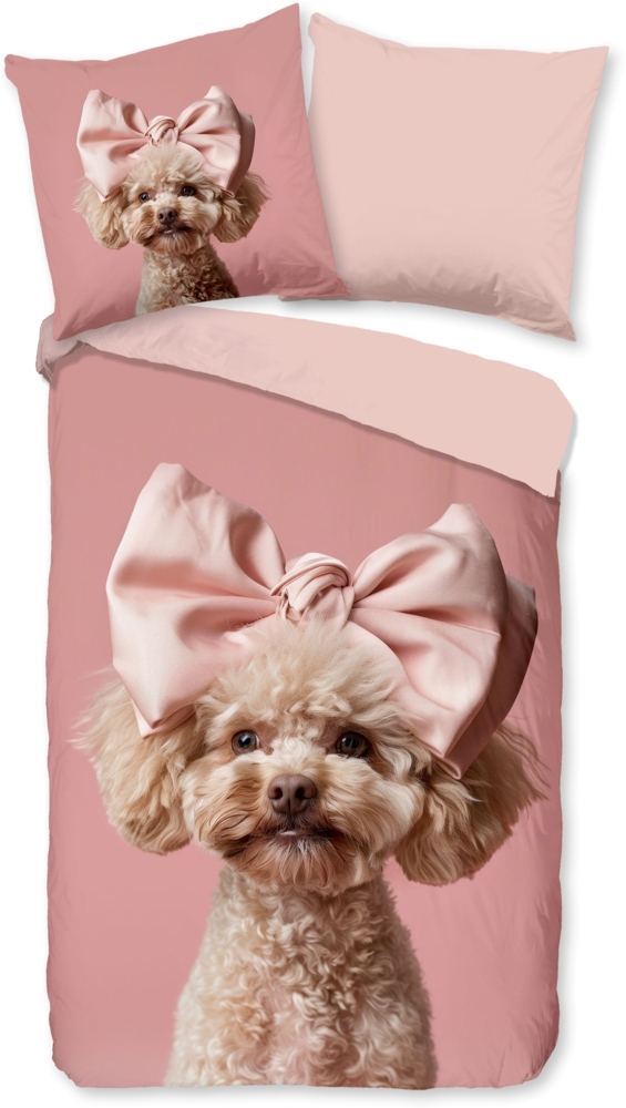 Good Morning Kinder Bettwäsche 135x200 Roxy Wende Pudel Hund rosa 33234 Bild 1