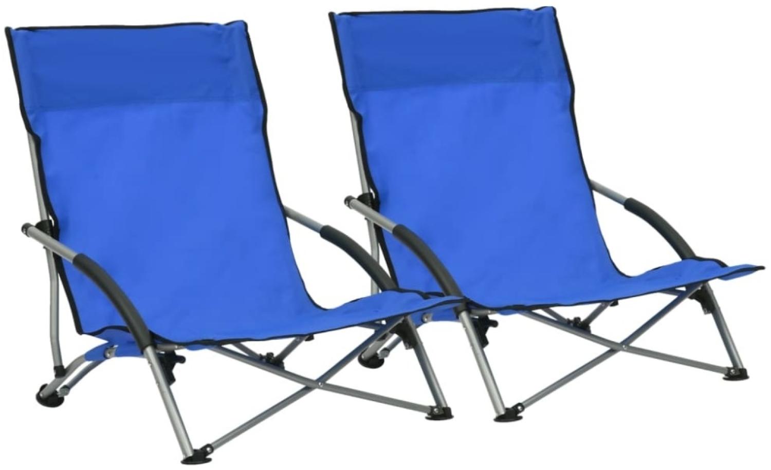 vidaXL Klappbare Strandstühle 2 Stk. Blau Stoff 312488 Bild 1