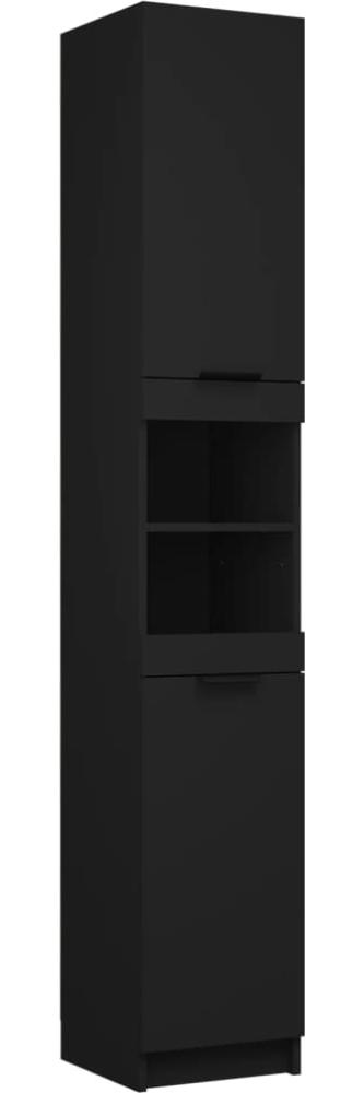 vidaXL Badschrank Schwarz 32x34x188,5 cm Holzwerkstoff 811323 Bild 1