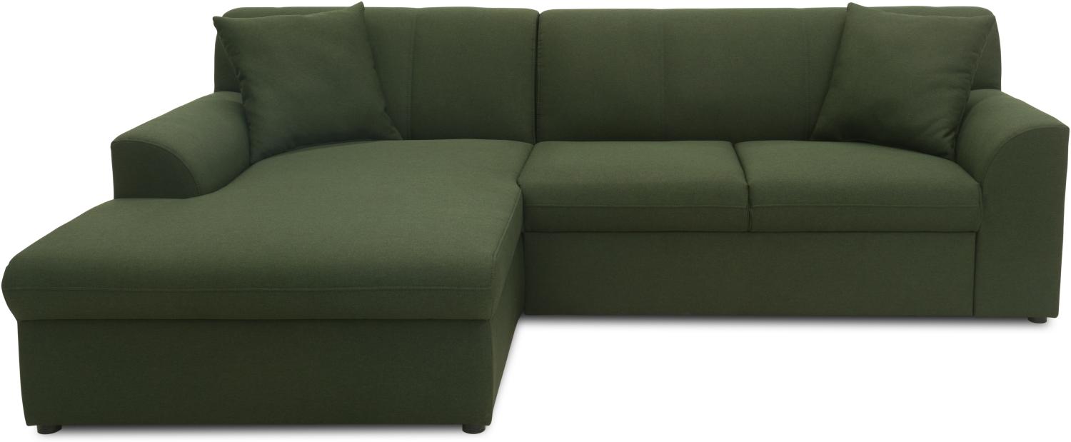 DOMO Collection Topper, Ecksofa mit Schlaffunktion, Webstoff grün, 155 x 245 cm Bild 1